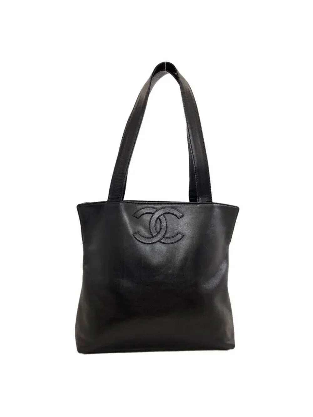 Chanel CC Logo Tote Bag Calfskin